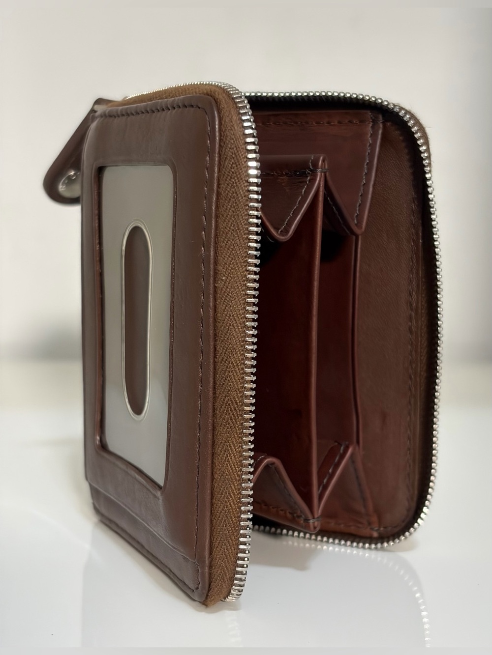 Vintage Coach Glove Tanned Chocolate Leather Zip-Around Wallet & Coin Purse